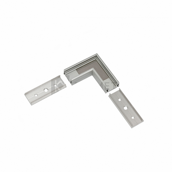 Hoekstuk tbv opbouwprofiel vlak tot 14mm | Zilver