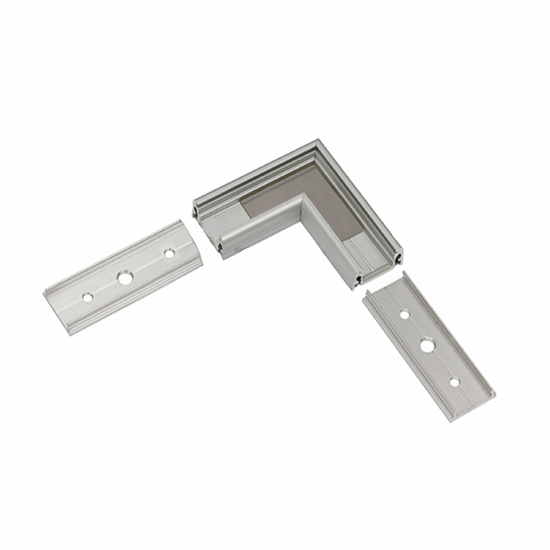 Hoekstuk tbv opbouwprofiel vlak tot 14mm | Zilver