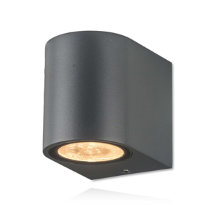 Rond matgrijs BEB-wandarmatuur van aluminium met GU10-fitting
