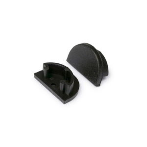 Eindkap tbv opbouwprofiel rond tot 12mm | Zwart | 2 stuks