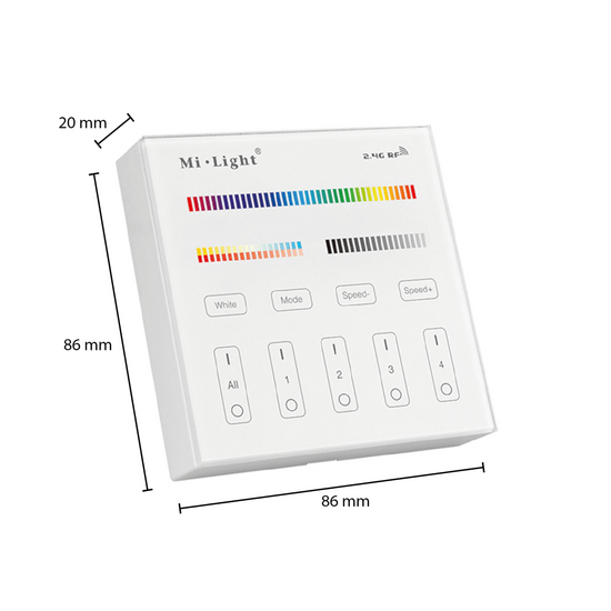 Mi-Light afstandsbediening voor 4 groepen | RGB + CCT