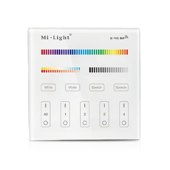 Witte Mi-Light B4 RGB CCT afstandsbediening voor vier zones