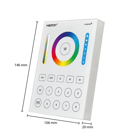 Fernbedienung | RGB+CCT | 8-Zonen | Wandmontage | Mi-Light