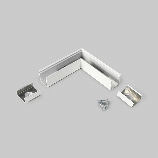 Hoekstuk tbv opbouwprofiel vierkant tot 10mm | Wit