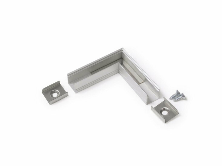 Eckstück für Aufputzprofil quadratisch bis 10 mm | Silber