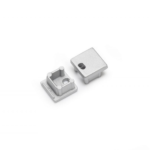 End cap with cable opening for square surface-mounted profile up to 10mm | Silver | 20 pieces