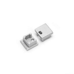 Eindkap met kabelopening tbv opbouwprofiel vierkant tot 10mm | Zilver | 20 stuks