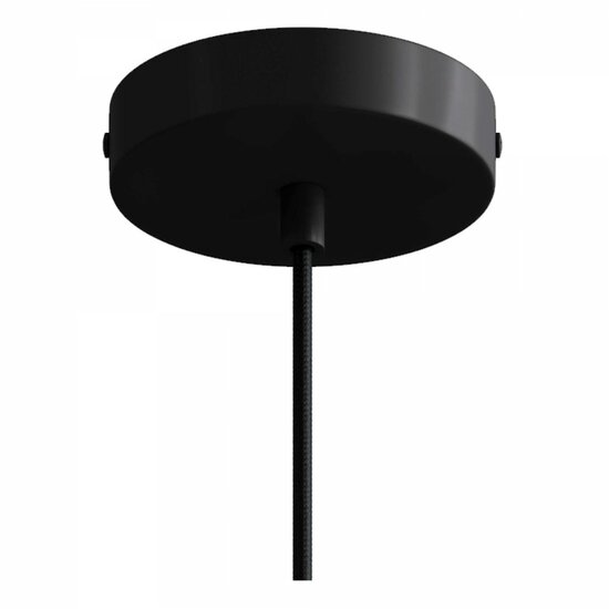 E14 hanglamp met textielsnoer en metalen details met lamp zwart – Bild 2