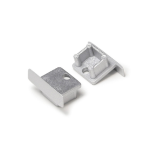 Eindkap met kabelopening tbv inbouwprofiel tot 10mm | Zilver | 20 stuks