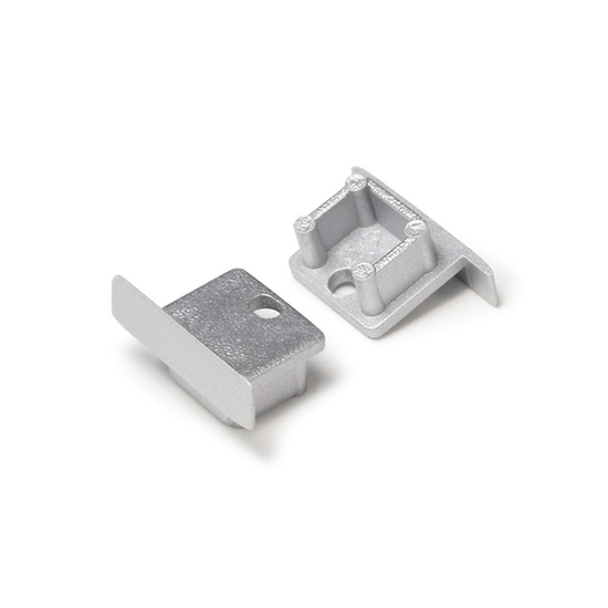 Eindkap met kabelopening tbv inbouwprofiel tot 10mm | Zilver | 20 stuks