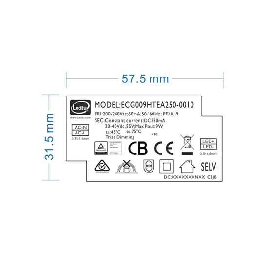 Led driver | Dimbaar | 250mA | 10W | Voor Sia & Ortho