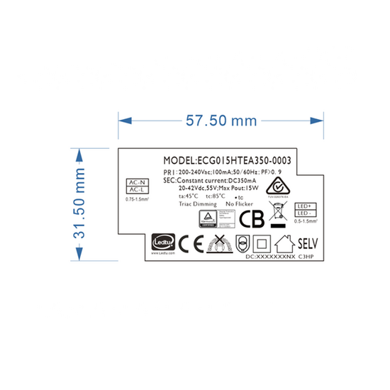 LED-Treiber | Dimmbar | 350mA | 14-15W | Für Sia & Ortho