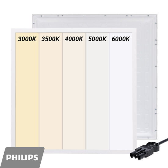 Led paneel 60x60cm | CCT switch | 28W | Back-lit | 3-SWP stekker | Philips driver