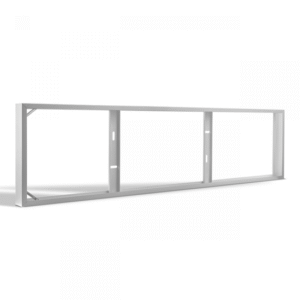 Matt white metal mounting frame for LED panel 120 x 30 cm
