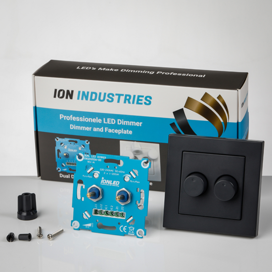 ION INDUSTRIES | Duo LED Dimmer | Mat Antraciet | 2x 0