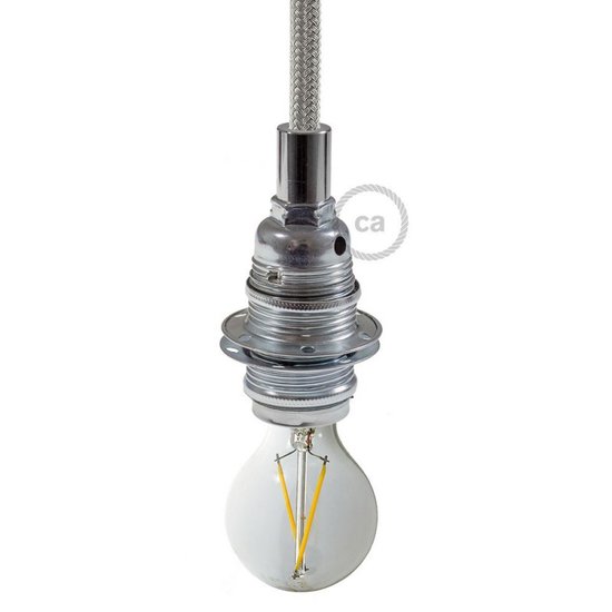 Industrial E14 Lamp Holder - Silver LUXURY