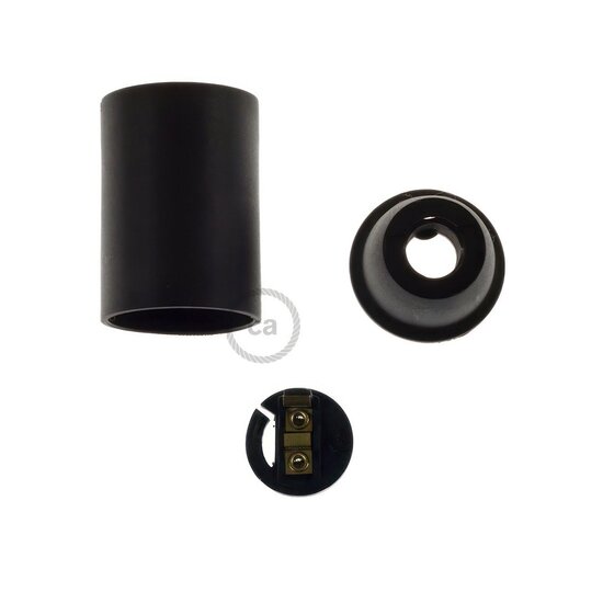 E14 fitting in thermoplastisch materiaal zwart - Afbeelding 2