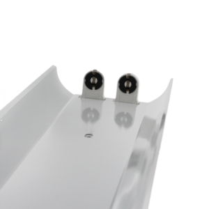 Wit IP22 reflectorarmatuur voor twee T8 LED TL-buizen van 150 cm