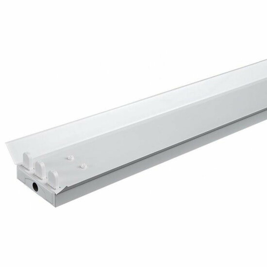 Wit IP22 reflectorarmatuur voor drie T8 LED TL-buizen van 150 cm