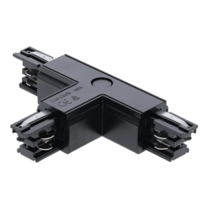 T-connector links-2 voor 3-fase rail in zwart