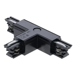 T-connector links-1 voor 3-fase rail in zwart