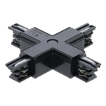 X-connector voor 3-fase rail in zwart