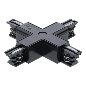 X-connector voor 3-fase rail in zwart