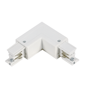 Witte binnenhoek L-connector voor 3-fase rail