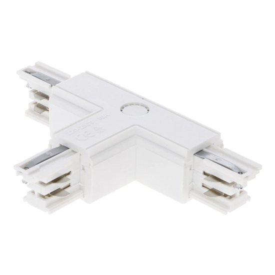 T-connector links-1 voor 3-fase rail in wit