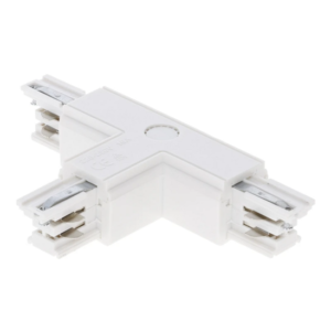T-connector rechts-1 voor 3-fase rail in wit
