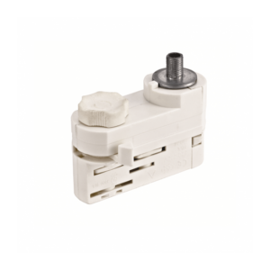 Pendeladapter van 8 cm voor 3-fase rail in wit