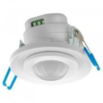 White recessed motion detector with 360-degree detection