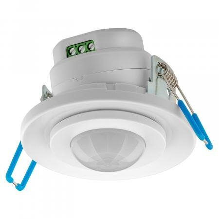 White recessed motion detector with 360-degree detection
