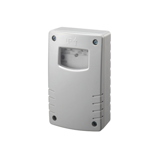White IP44 daylight sensor with adjustable lux value