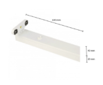 Wit dubbel IP22 armatuur voor twee T8 LED TL-buizen van 60 cm