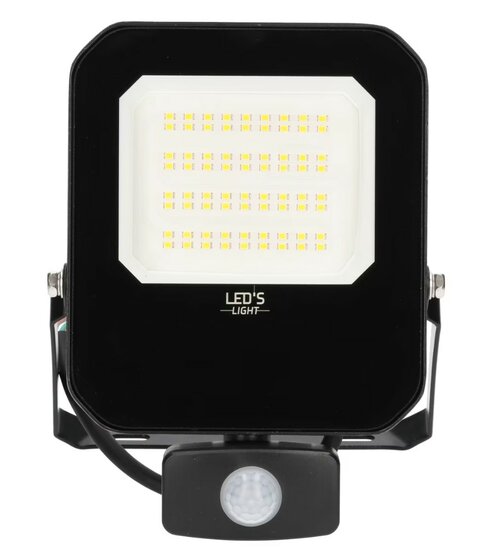 LED floodlight met sensor 50W 4000K 7000lm IP65 Zwart - Afbeelding 2
