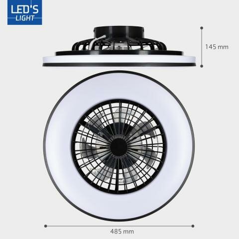 Ceiling fan with LED lighting | 51 cm | Remote control