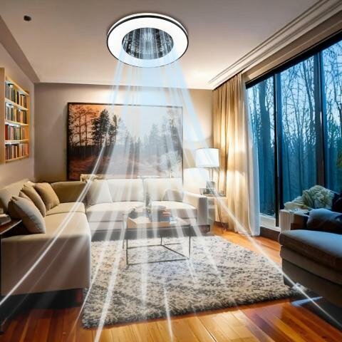 Ceiling fan with LED lighting | 51 cm | Remote control