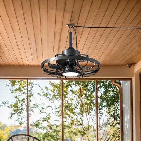 Hangende Plafondventilator met LED - 50cm - 22W LED - Afstandsbediening
