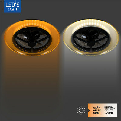 Plafondlamp met ventilator zwart goud 55cm | Led dimbaar | Met afstandsbediening - Afbeelding 3