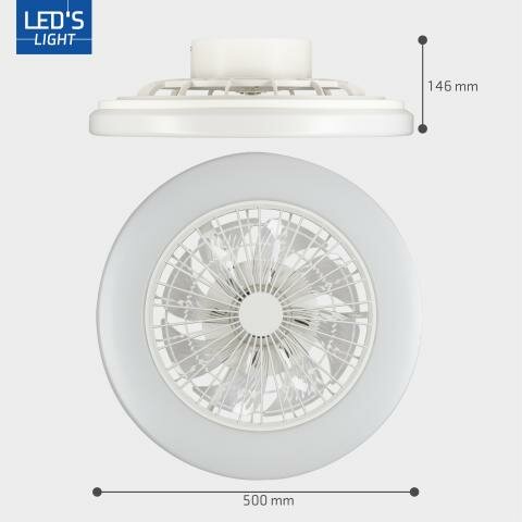 Plafondlamp met ventilator zwart 38cm | Led dimbaar | Met afstandsbediening – Bild 4