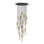 Hanglamp met 15 pendels en lichtbronnen messing met lamp – Made in Italy