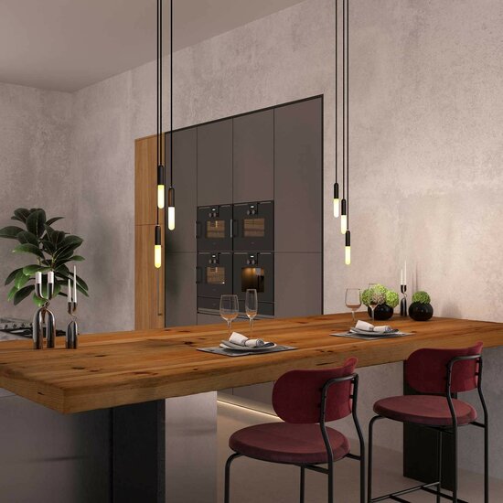 Hanglamp met 3 pendels en lichtbronnen zwart met lamp – Made in Italy – Bild 3