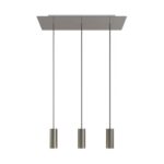 Creative-Cables Rose-One Pendelleuchte | 3 stahlfarbene Tub-E14-Spots | Inklusive LED