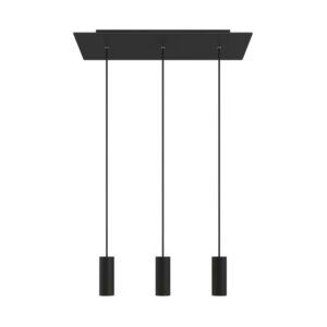 Creative-Cables Rose-One hanglamp | 3 pendels | Mat zwart