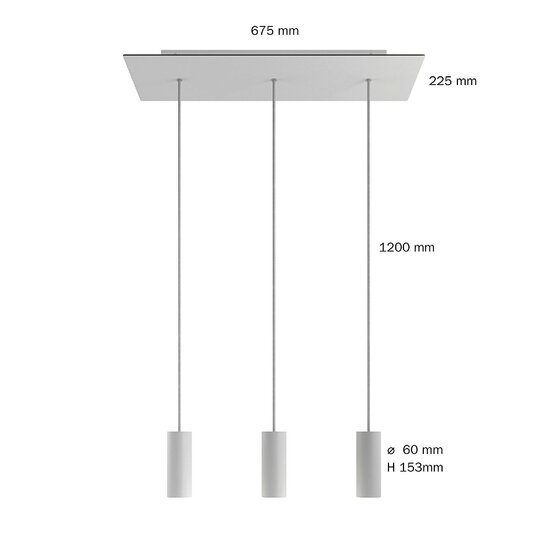 Hanglamp met 3 pendels en metalen kap met lamp Satijnkoper-Dibond – Bild 2