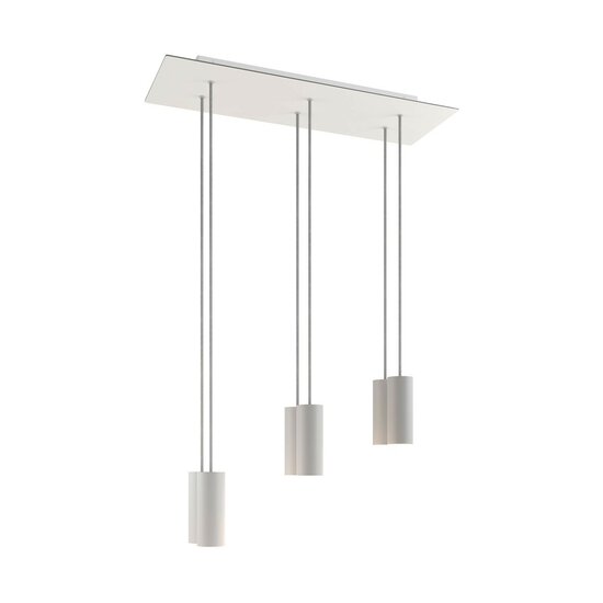 Creative-Cables Rose-One Pendelleuchte | 6 weiße Tub-E14 Strahler | Inklusive LED