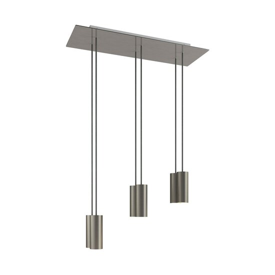 Creative-Cables Rose-One pendant lamp | 6 Tub-E14 spots | Satin steel | LED included
