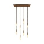 Creative-Cables Rose-One Pendelleuchte | 8 Pendel | Satiniertes Kupfer | Inklusive LED