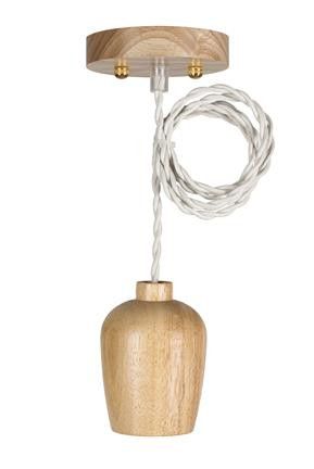 Bailey houten E27 pendelset | Plafondplaat | 1